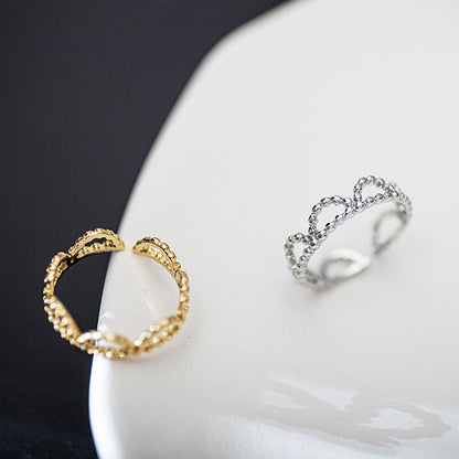 Rhinestone Hollow Out Open Trendy Adjustable Ring