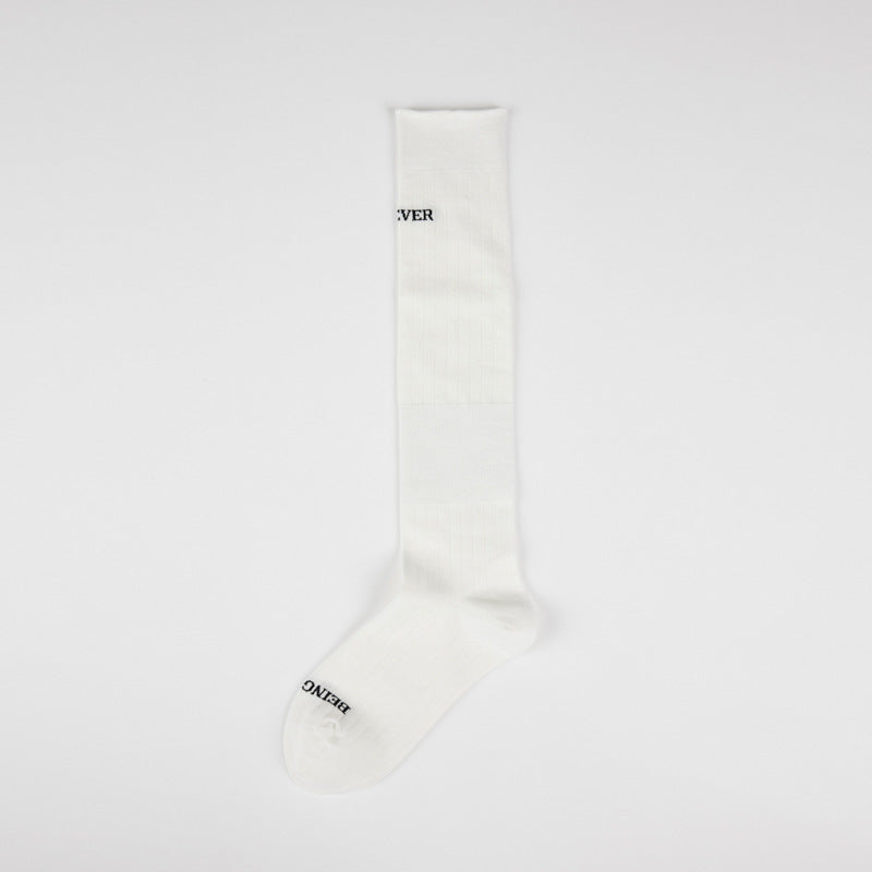 Minimalist Solid Color Letter Print Long Socks