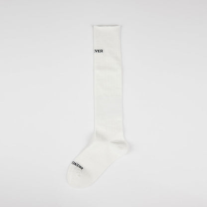 Minimalist Solid Color Letter Print Long Socks