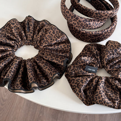 Oversized Double-Layer Leopard Print Hair Tie