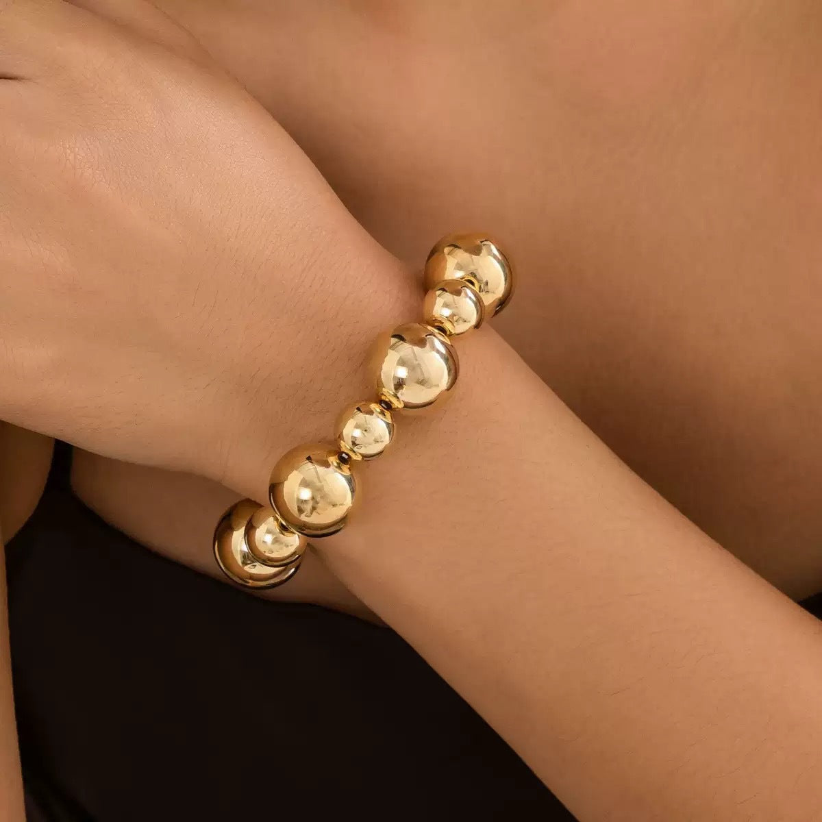 Bold Punk Style Color Contrast Bead Bracelet