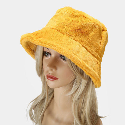 Simple Solid Color Thicken Winter Bucket Hat