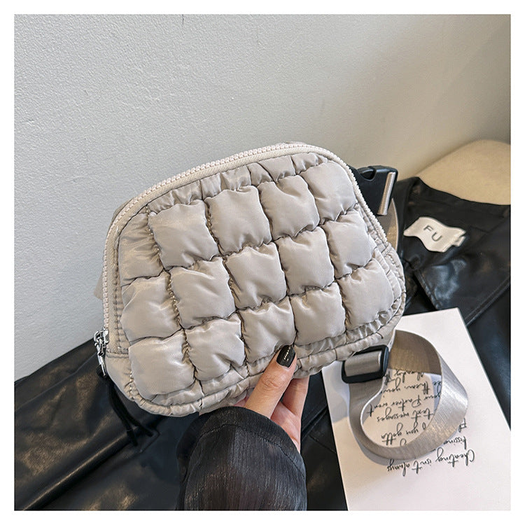 Candy Color Plaid Waist Bag Casual Chest Bag