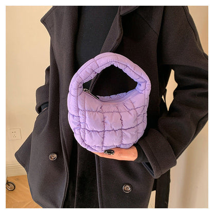 Solid Color Cloud Bag Cute Mini Handbag