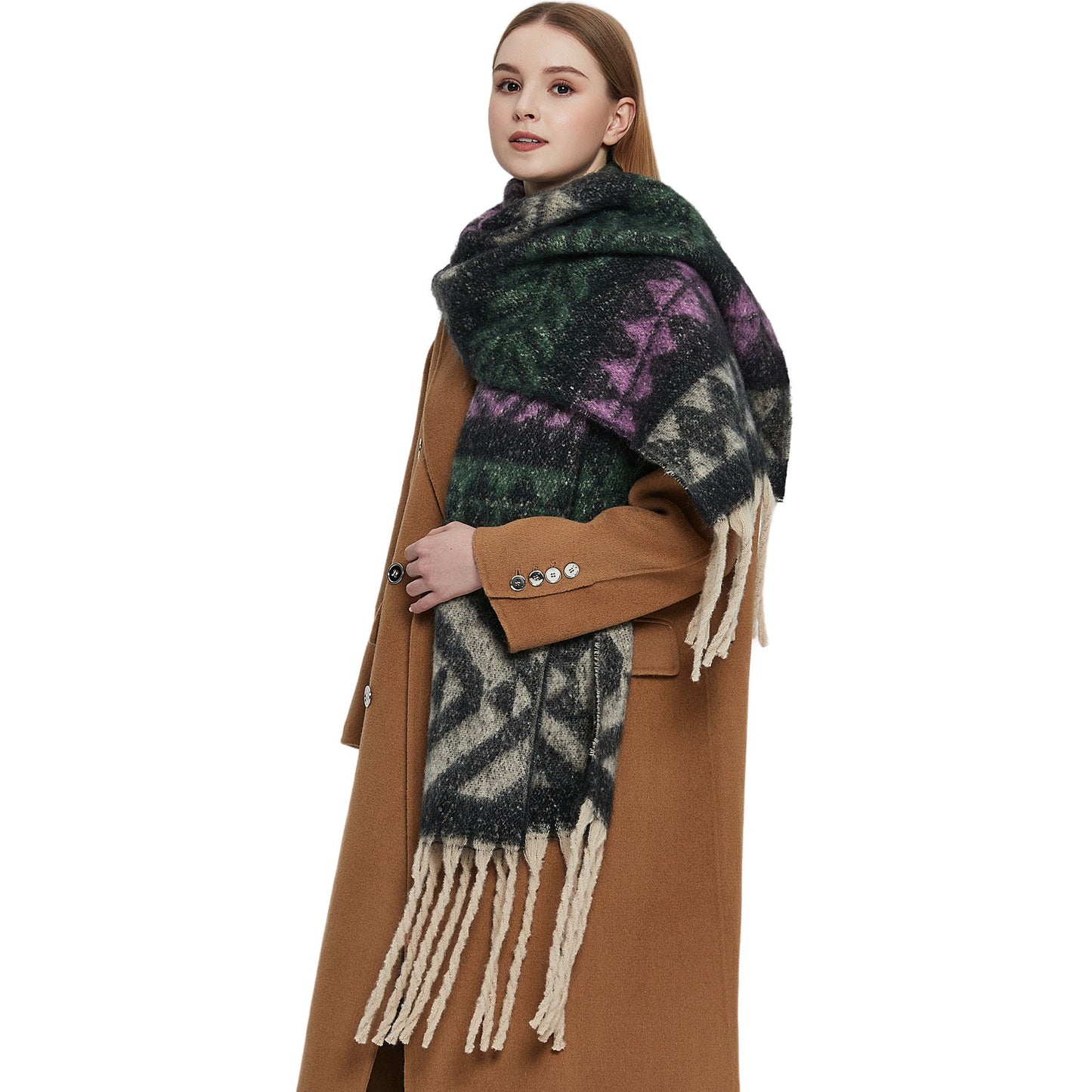 Print Tassel Contrast Color