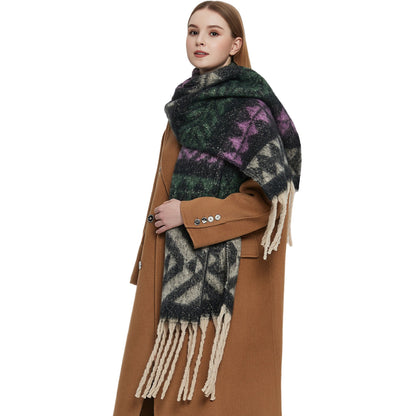 Print Tassel Contrast Color