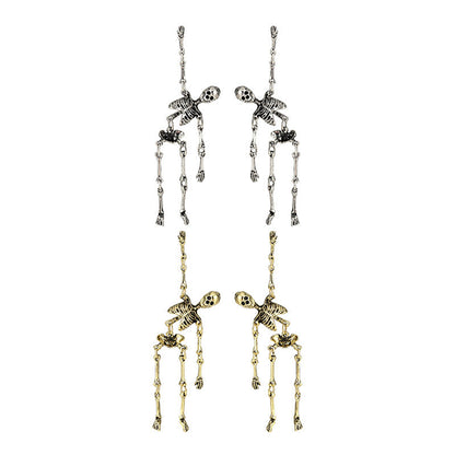 Punk Gothic Skeleton Skull Halloween Dangle Earrings
