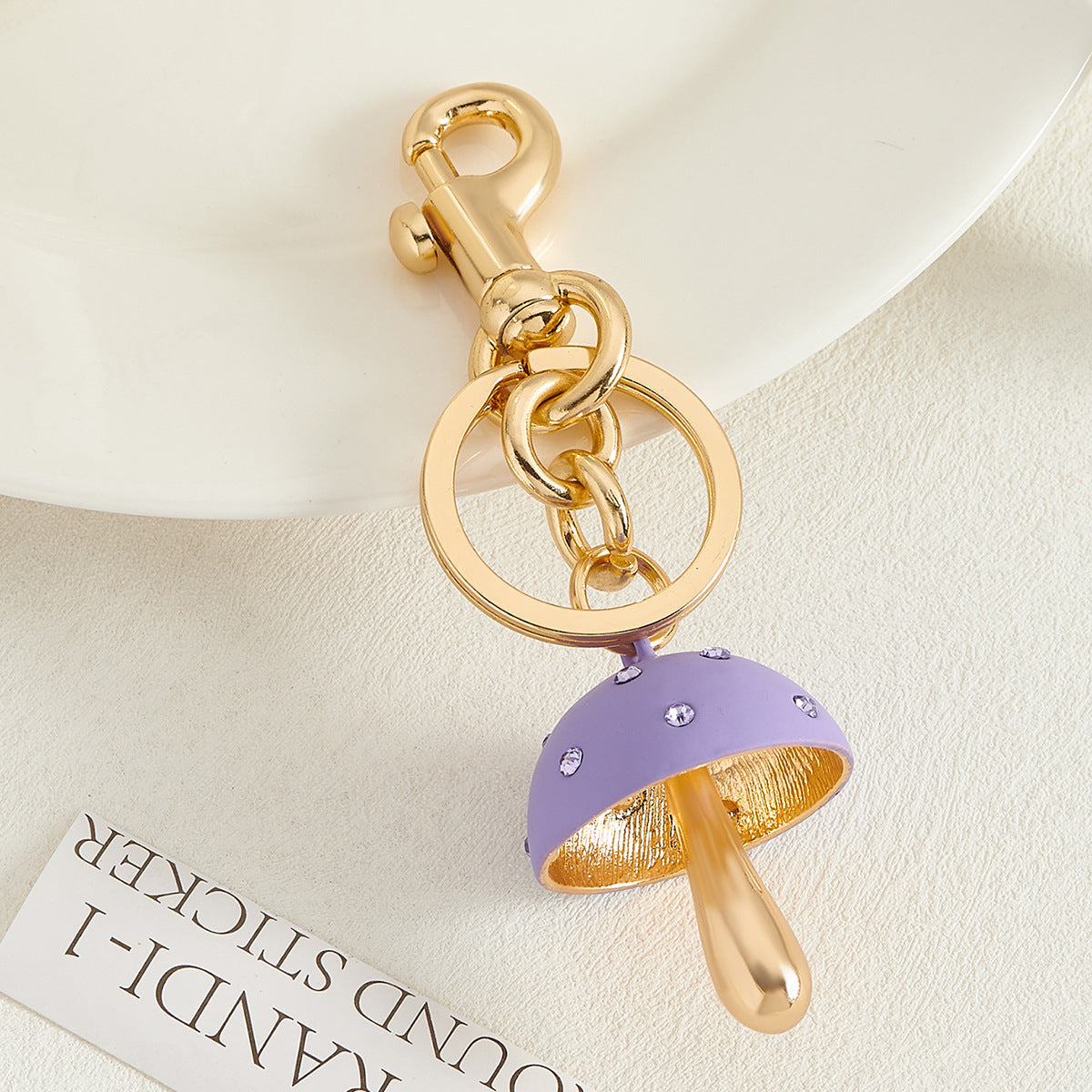 Cute Metal Mushroom Keychain Bag Charms