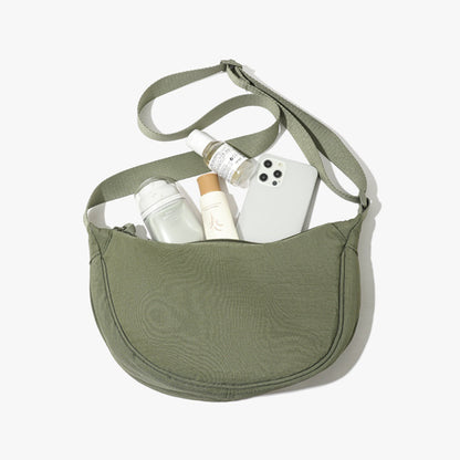 Solid Color Portable Nylon Shoulder Bag