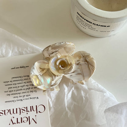 Cute Color Block Camellia Acetate Hair Claw