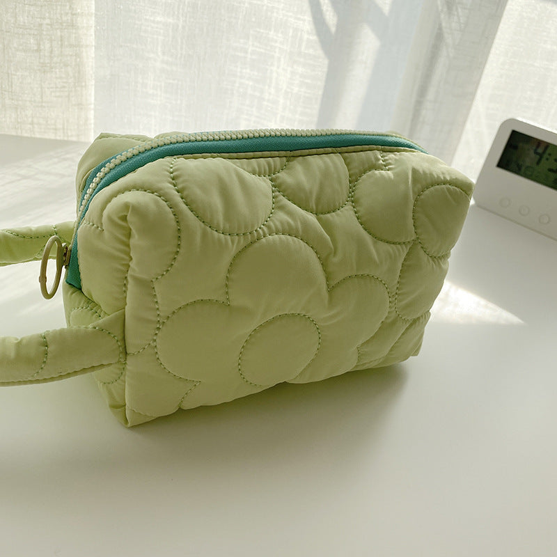 Flower Color Block Simple Make Up Bag