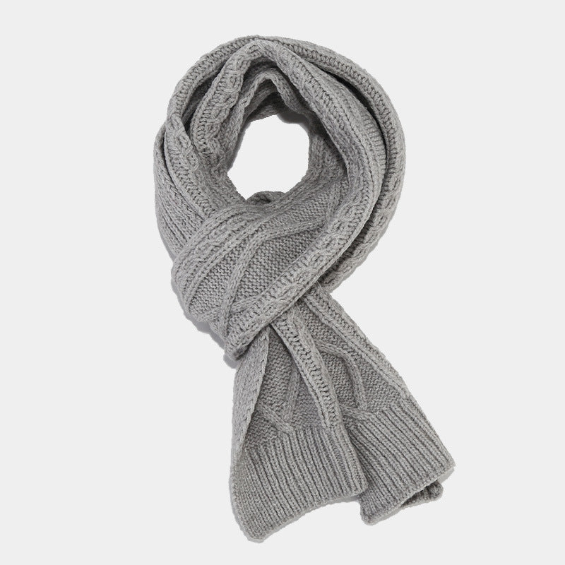 Solid Color Twist Simple Knit Hat & Scarf Sets