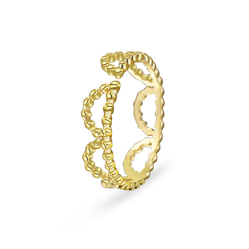 Rhinestone Hollow Out Open Trendy Adjustable Ring