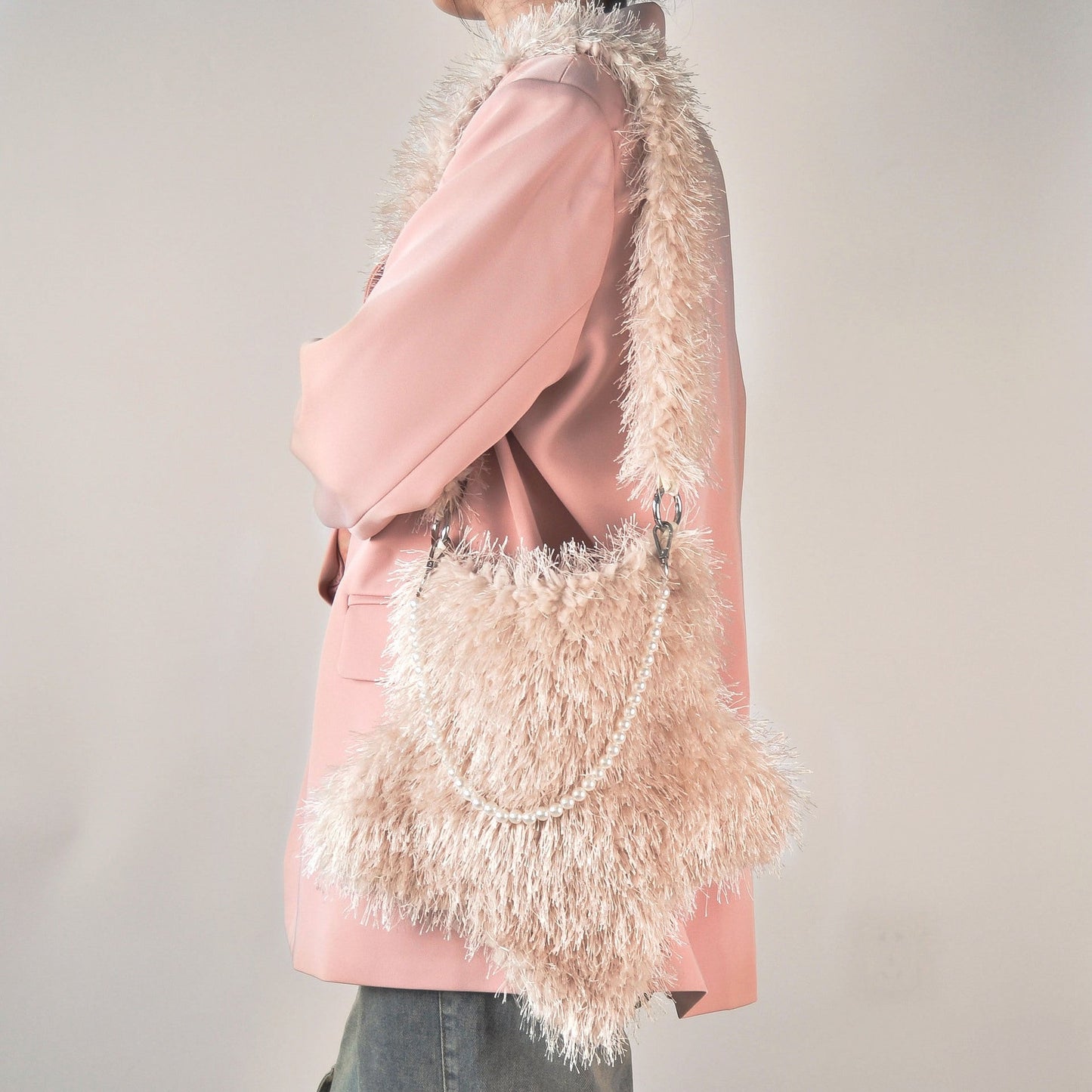 Star Shaped Cute Tassel Plush Shoulder Bag