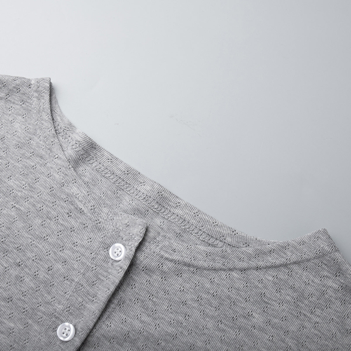 Knit Long Sleeve Top Shorts Sleepwear Set