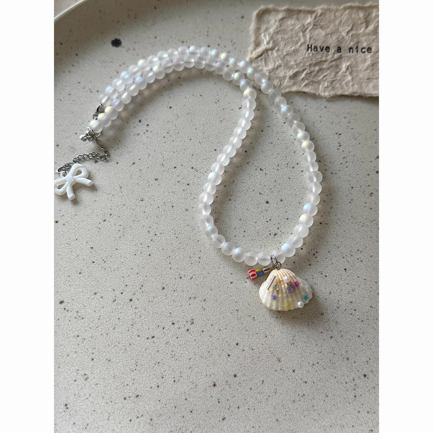 Summer Simple Shell Star Beaded Choker Necklace