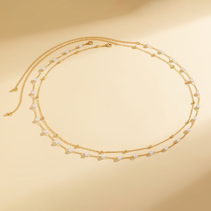 Sexy Pearl Double Layers Waist Chain