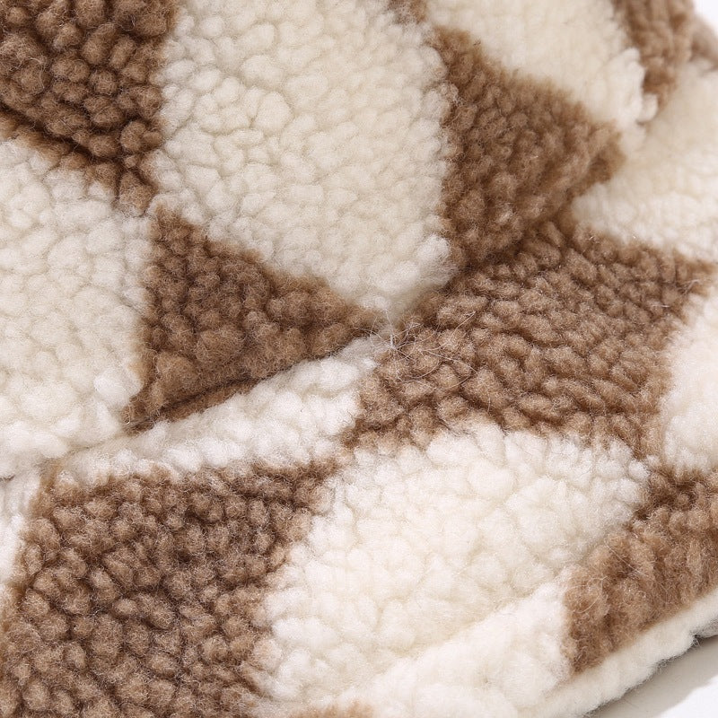 Diamond Pattern Rocker Fleece Bucket Hats