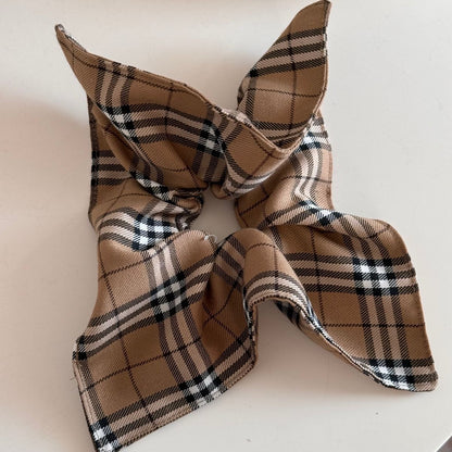 Vintage Plaid Square Elastic Hair Scrunchies