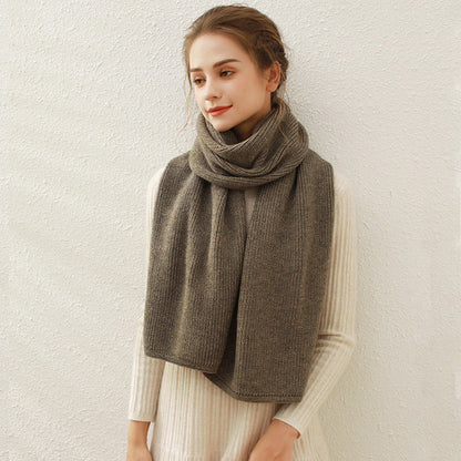 Solid Color Ribbed Simple Knit Scarve