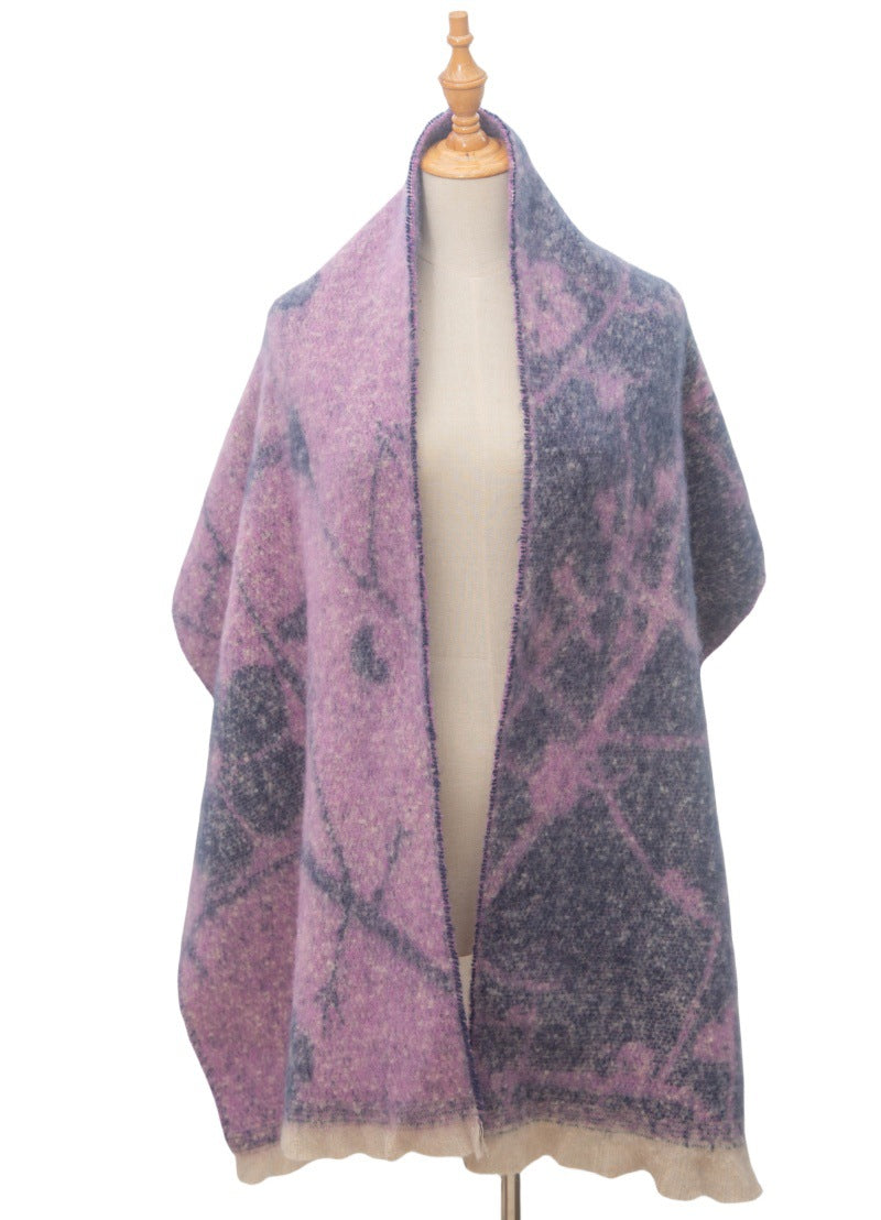 Contrasct Color Floral Print Scarves