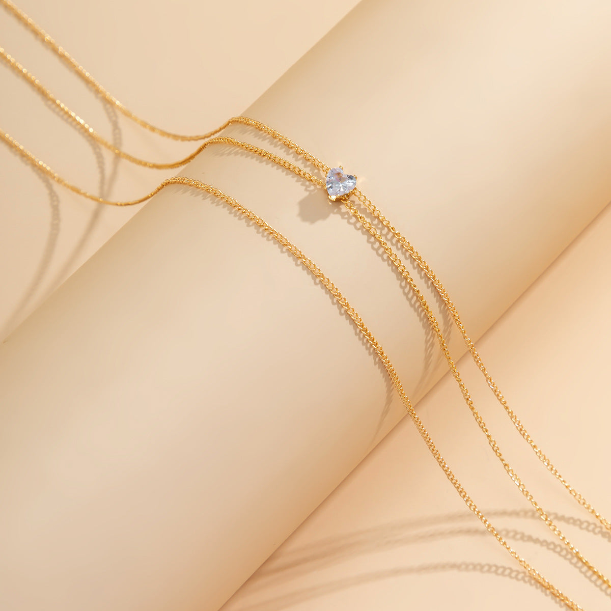 Simple Rhinestone Heart Waist Chain