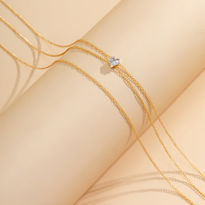 Simple Rhinestone Heart Waist Chain