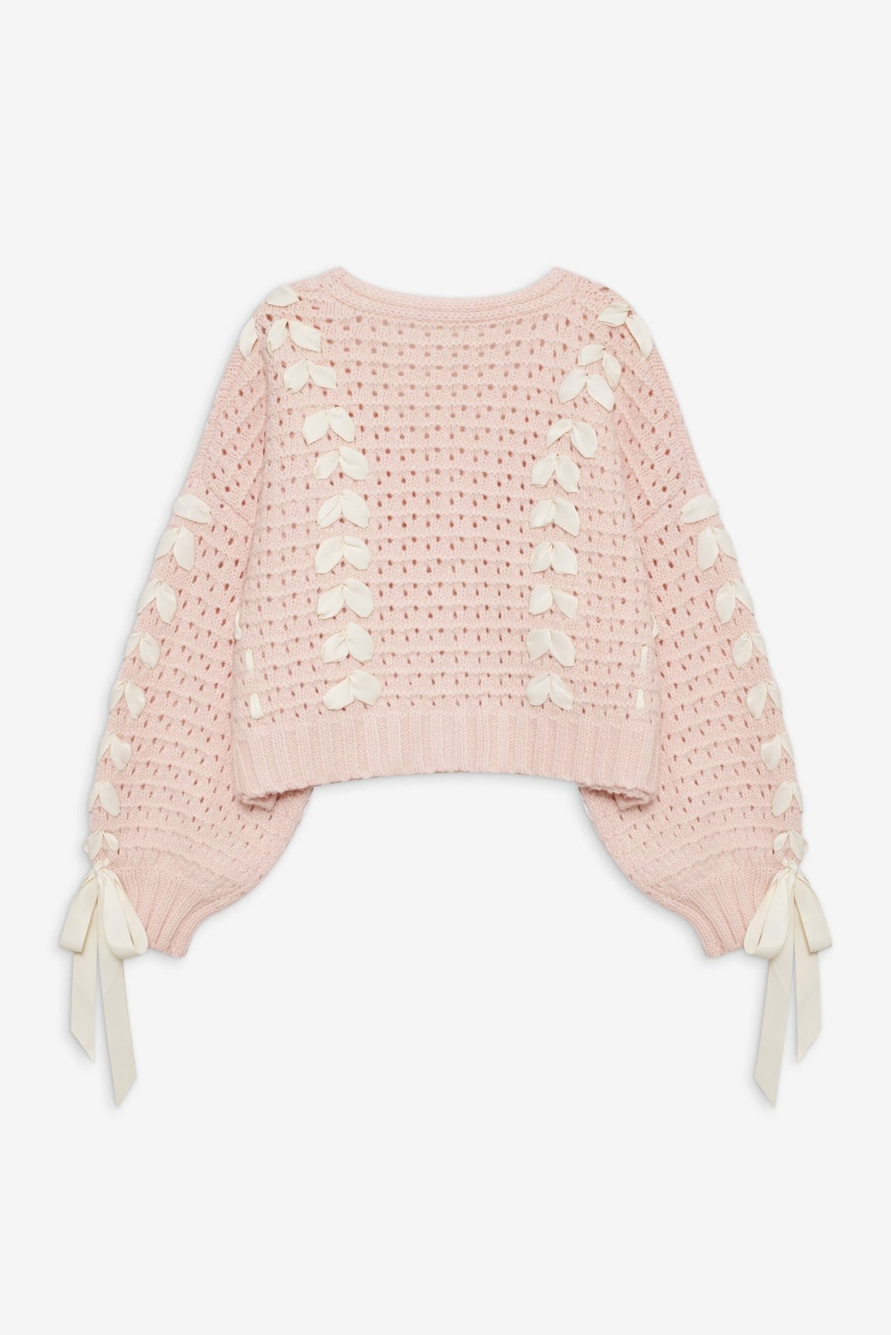 V-Neck String Tie Hollow Out Loose Cardigan