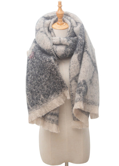 Contrasct Color Floral Print Scarves