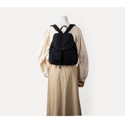 Simple Large Capacity Canvas Drawstring Backpack