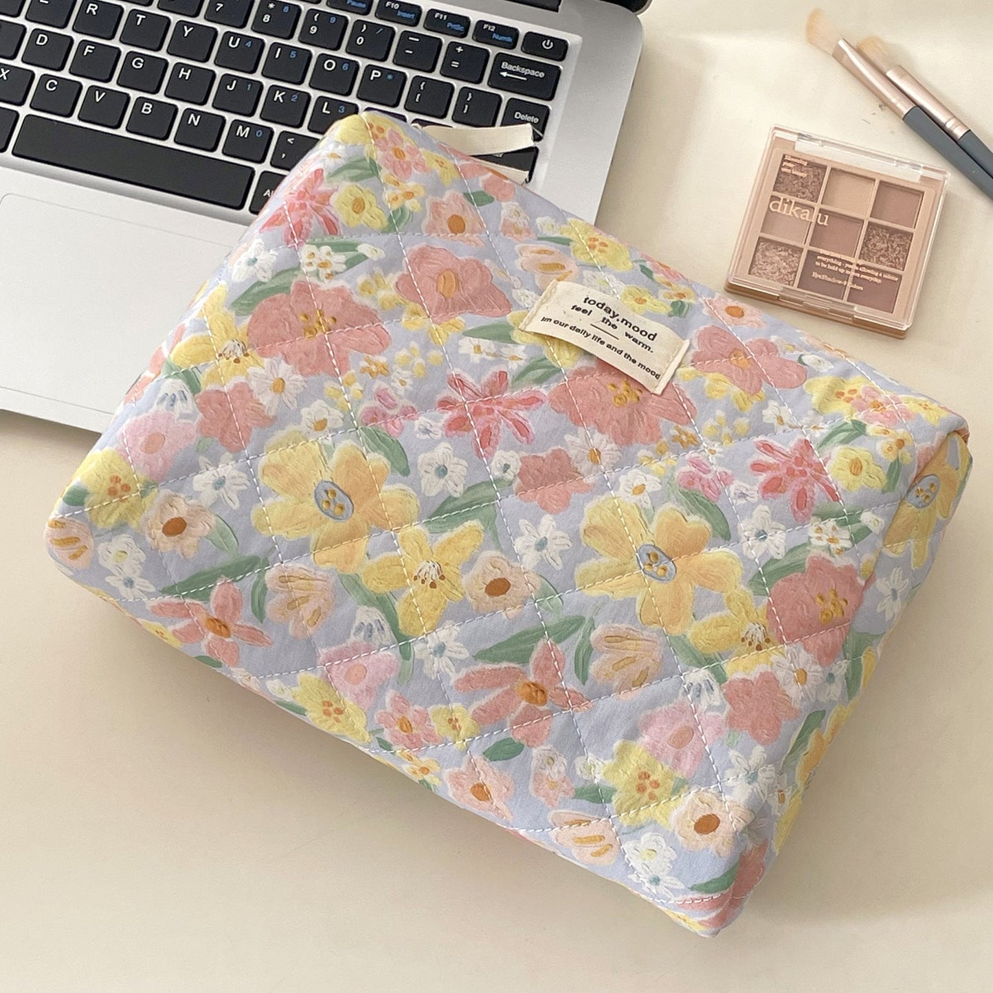Cute Flower Print Make Up Bag