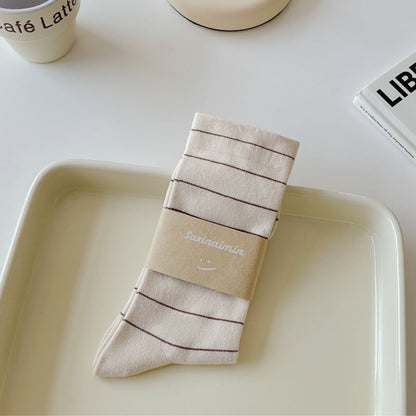 Simple Striped Soft Cotton Socks