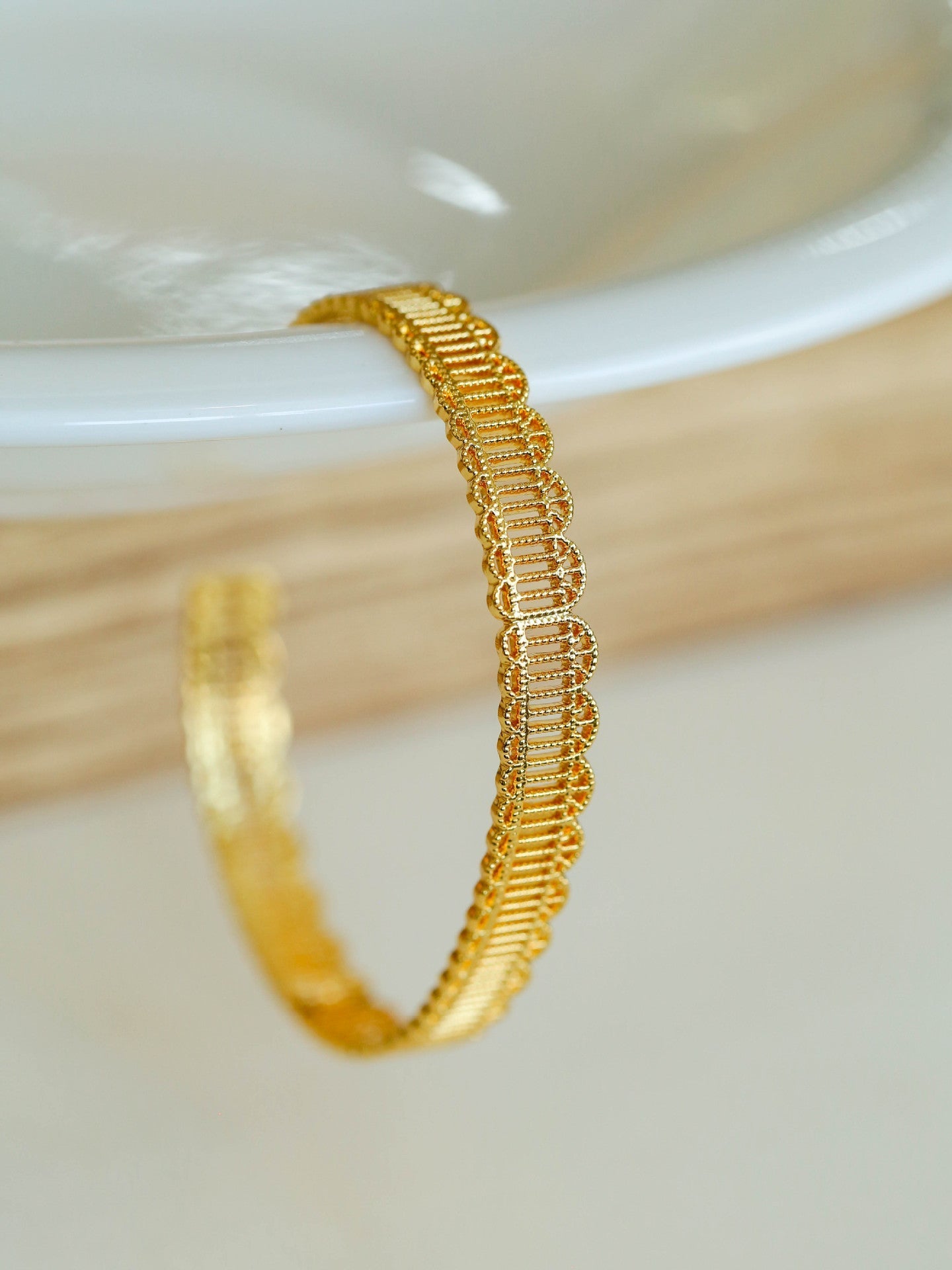 Fashion Lace Geometric Hollow Cuff Bracelet