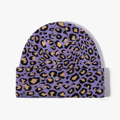 Leopard Print Outdoors Knit Beanie