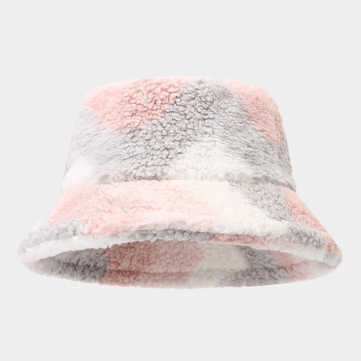 Cute Color Contrast Faux Sherpa Bucket Hat