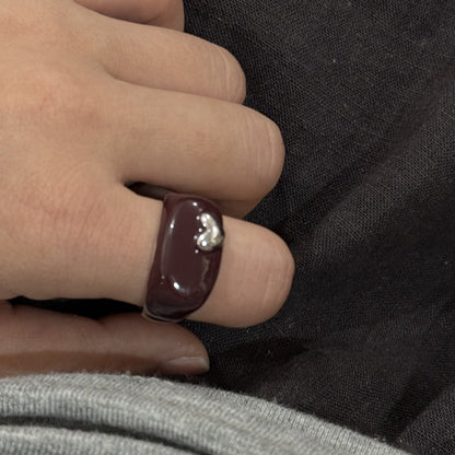 Elegant Enamel Double-Layer Open Ring