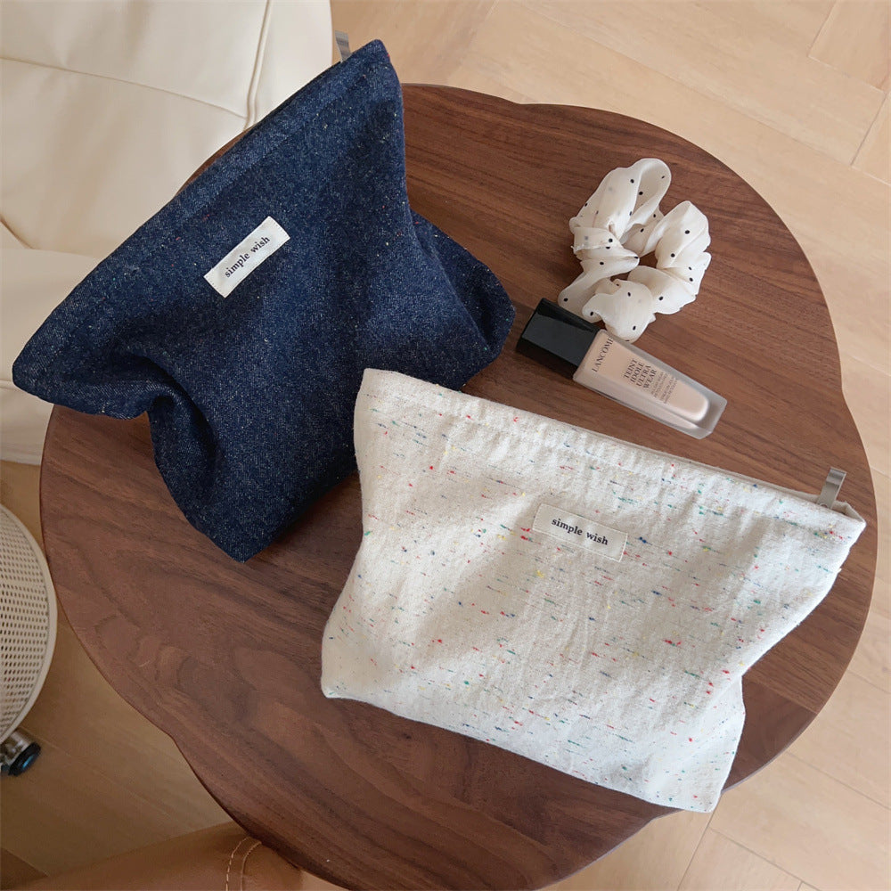 Casual Portable Denim Canvas Makeup Bag