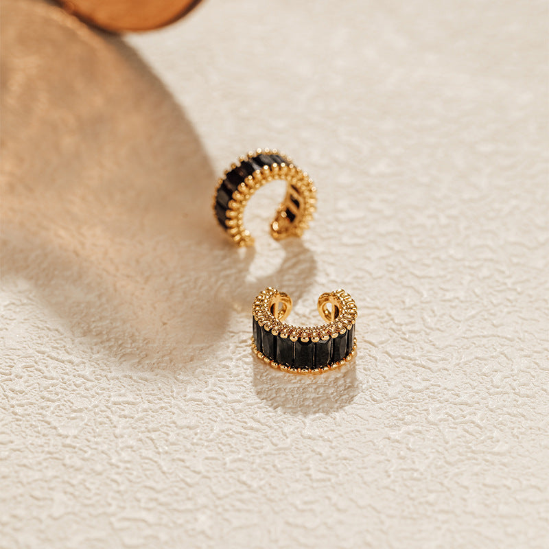 Vintage Elegant Zircon Clip Earrings