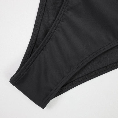 Solid Color Strapless One-Piece Swimsuit