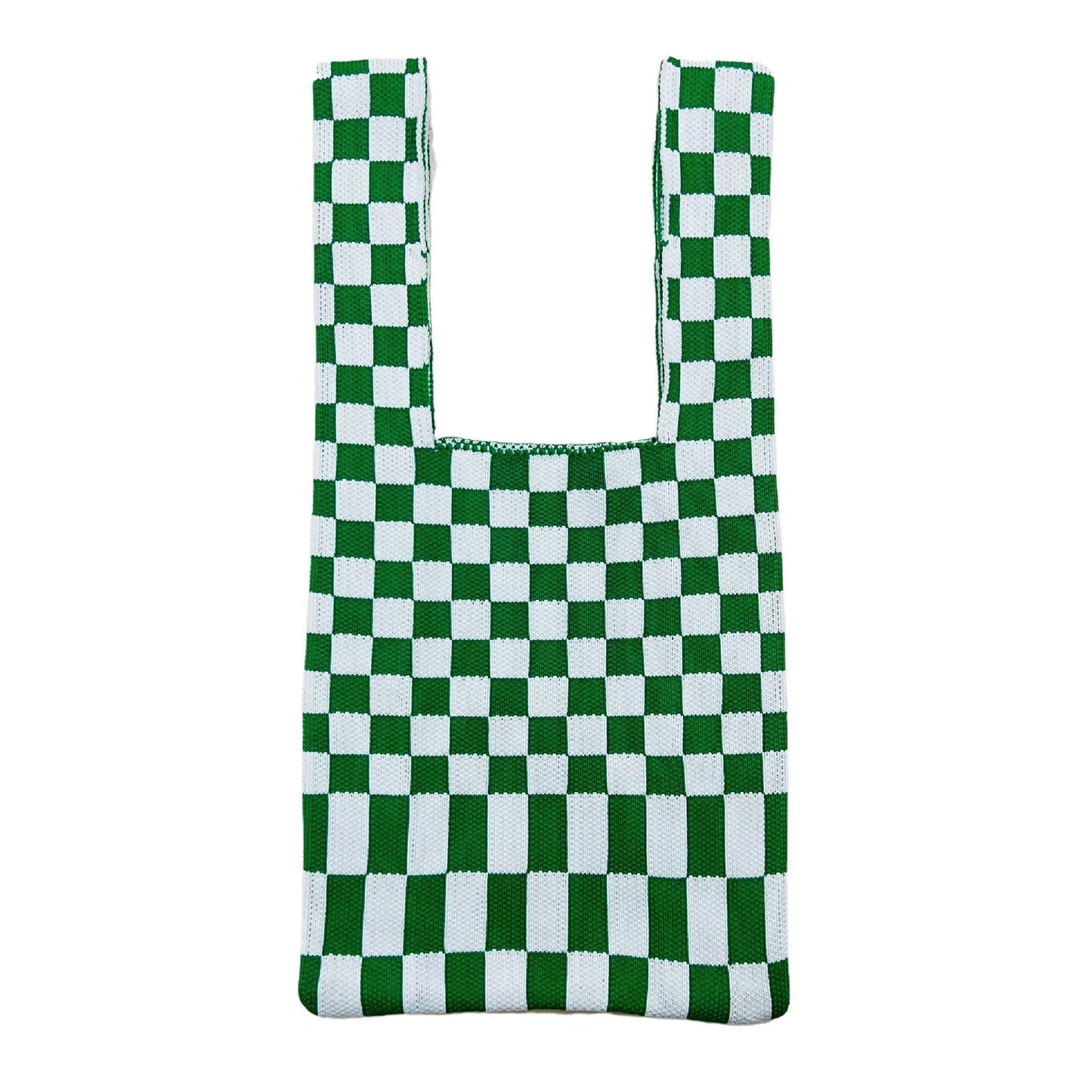 20+ Colorful Plaid Color Block Knit Handbag