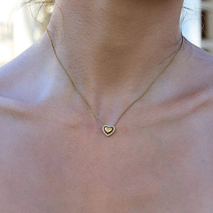 Trendy Hollow Heart Stainless Steel Necklace