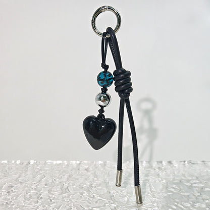 Simple Braided Heart Keychain Bag Charms