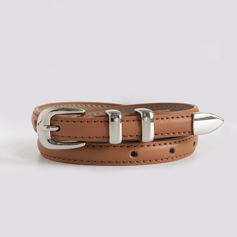 Simple Elegant Slim Leather Belt
