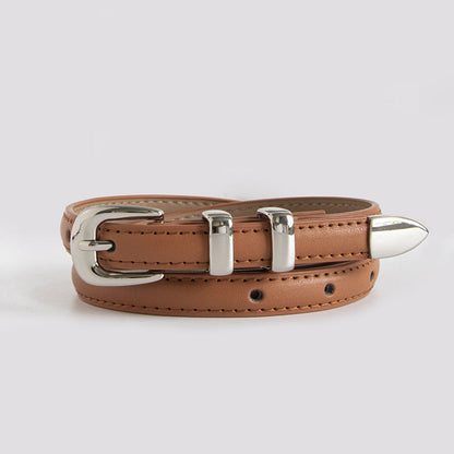 Simple Elegant Slim Leather Belt