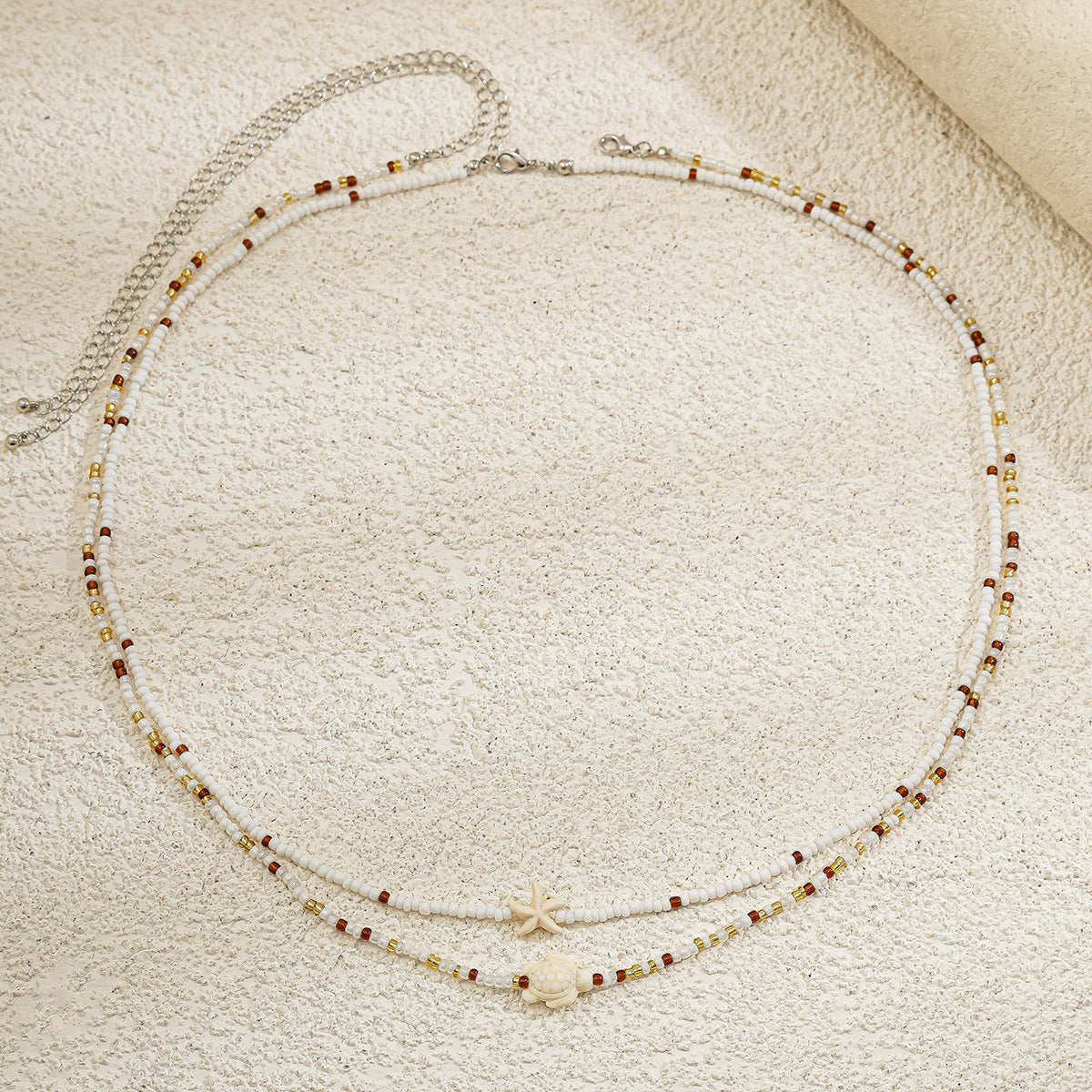 Double Layered Starfish Beaded Waist Chain