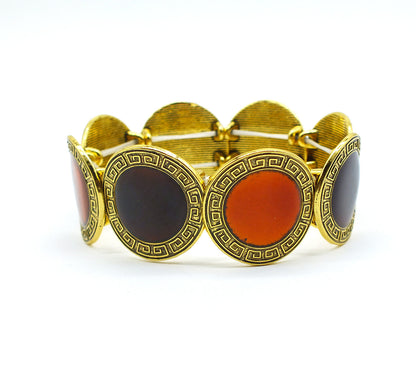 Retro Enamel Round Stretch Bangle Bracelet