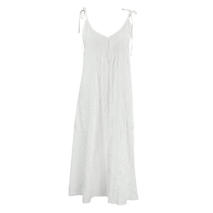 V-Neck Casual String Shoulder Sleepwear Dress