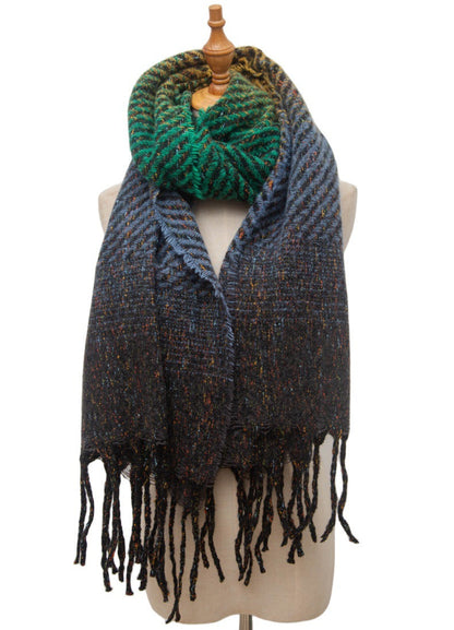 Gradient Color Tassel Soft Scarves