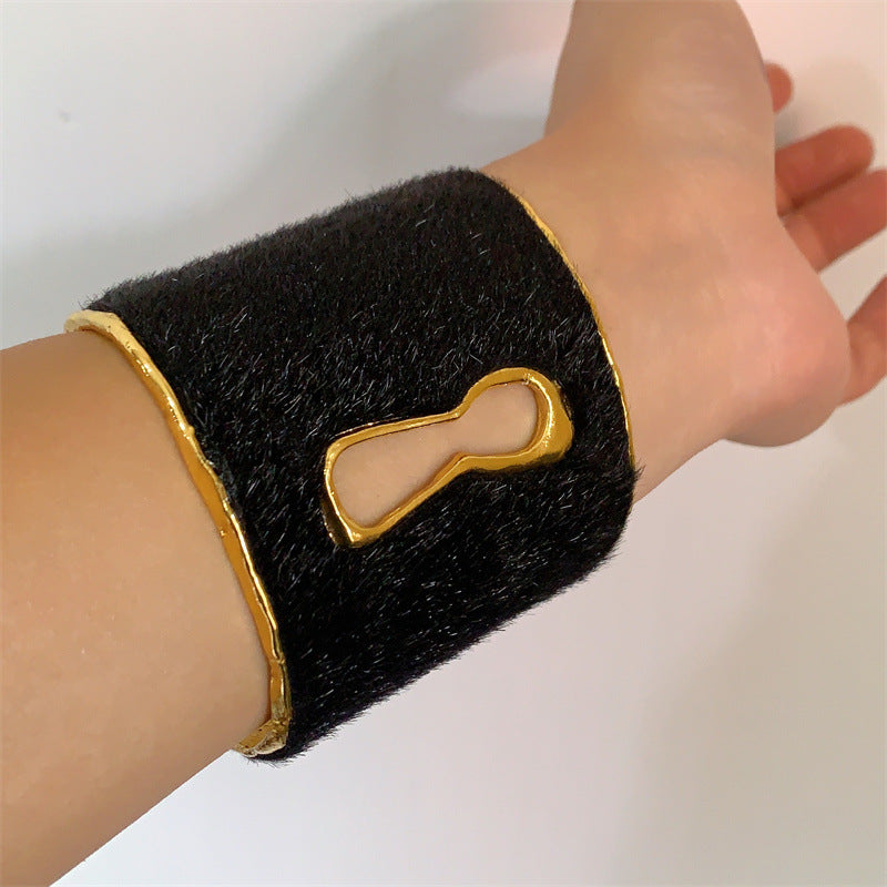 Leopard Print Wide Open Cuff Bracelet