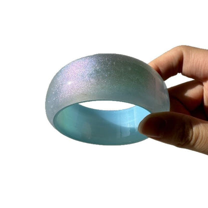 Colorful Geometric Irregular Shimmer Resin Bangle